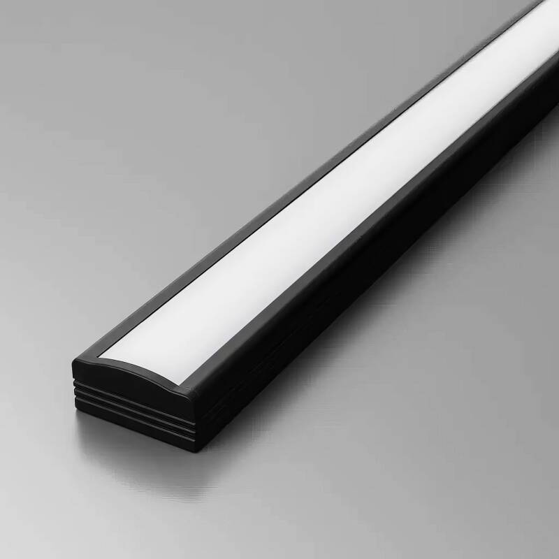 LED-Lichtleiste 230V COB schwarz (anthrazit)  - LED-Leuchte BLACK & NICE | flach - dimmbar - diffus | Warmweiß | 150° wasserfest (IP54)