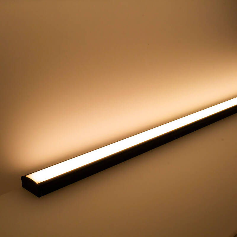 LED-Lichtleiste 230V COB schwarz (anthrazit)  - LED-Leuchte BLACK & NICE | flach - dimmbar - diffus | Warmweiß | 150° wasserfest (IP54)