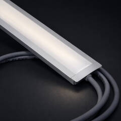 Alu Einbauprofil CONNECT-PRO – Maßanfertigung bis 200 cm – Innenmaß 21mm – Silber inkl. diffuser Abdeckung