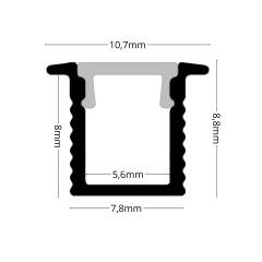 LED Alu-Einbauprofil PICO – extrem schmal (für 5mm Streifen) – Silber eloxiert & Diffus – nach Maß
