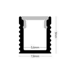 LED Alu-Aufbauprofil PICO – extrem schmal (für 5mm Streifen) – Silber eloxiert & Diffus – nach Maß