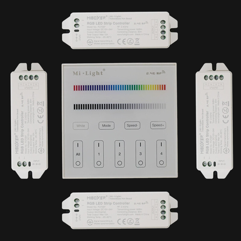 4 Zonen ( 4 Controller & 1 Touch-Panel )
